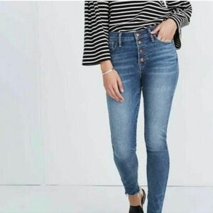 Madewell 10” High-rise skinny with raw hem and button fly 26